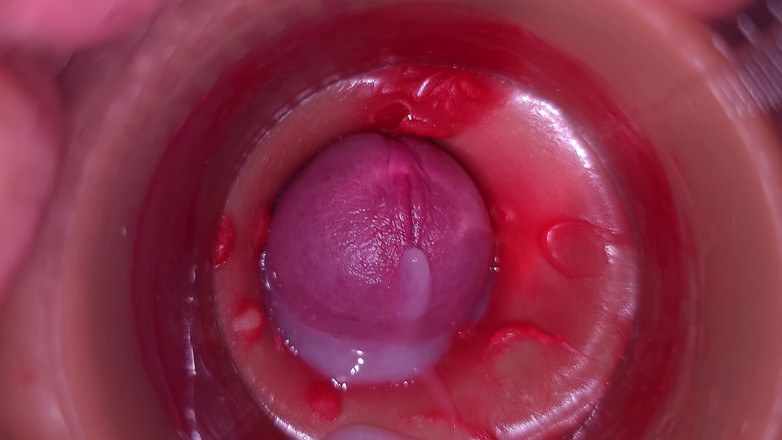 Creme sperm: 질에 카메라, 자궁 경부 POV, 질싸 4K