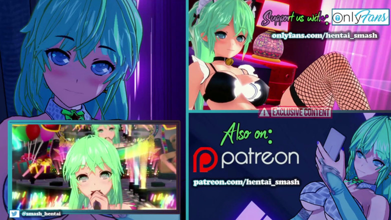 Hentai Smash: Freundin lutscht schwanz vor einer menge und schluckt sein sperma....