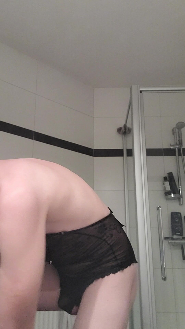 Newboy Straight: Straight Boy in Black Sexy Lingerie