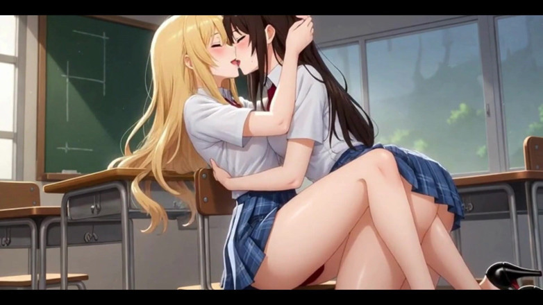 HotKitty20: Lesbianas universitarias traviesas: faldas a cuadros, juego de tetas y...