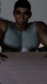 Une MILF asiatique BBW en 3D nue ses énormes seins se fait baiser par une grosse bite noire