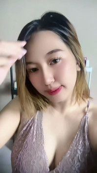 Blonde Asian Girl Masturbating with Milk