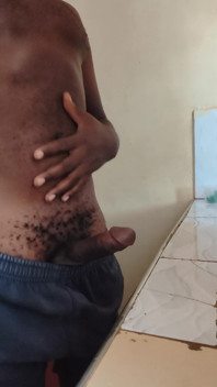 Solo Boyfriend Jerking His Hard Dick Early in the Morning and Released Load of Cum on the Kitchen Worktop