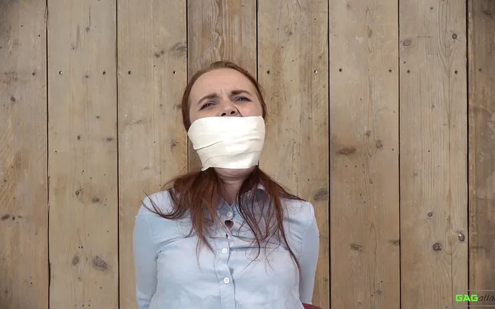 Gag Attack: Roxy - Microfoam tape gagged