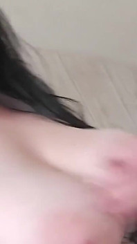 Beautiful Big Titty Dark Haired Girlfriend Gets Pounded While Being on Top