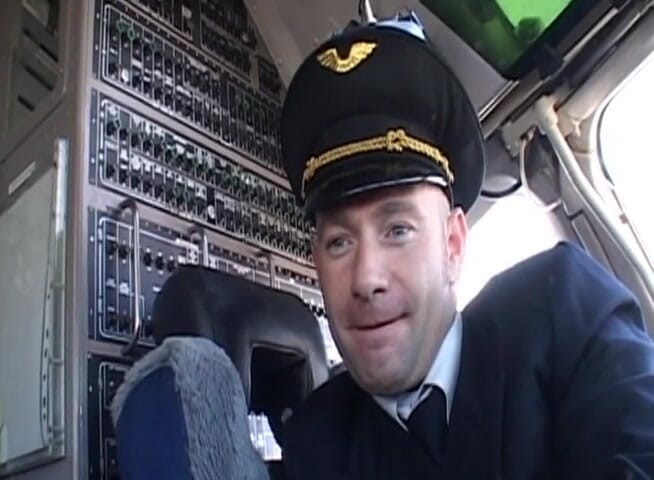 Analiscius: Stunning brunette gets ass fucked by airplane pilot