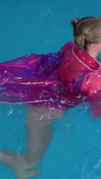 Swim & Play in Pvc Mac, Latex and Heels