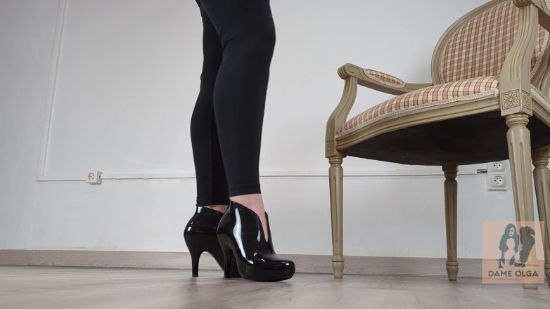 Dame Olga: (705) Koleksi sepatu: sepatu hak tinggi black jelly ankle boots -...