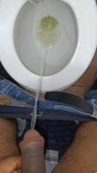 Dick Out of Pants and Urinating at Work