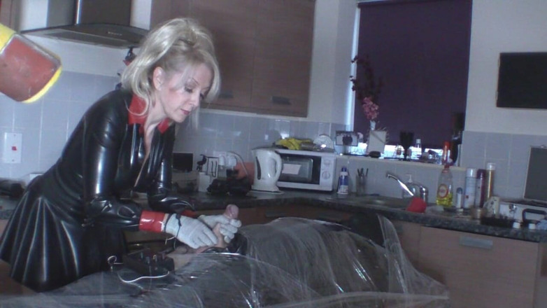 British Domination: Electric gloves to cock