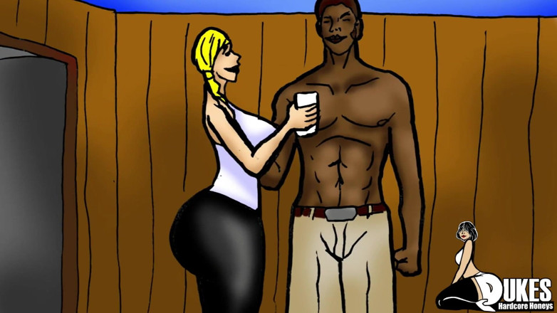 Dukes Hardcore Honeys: Farmer's stepdaughter getting black bred by field worker