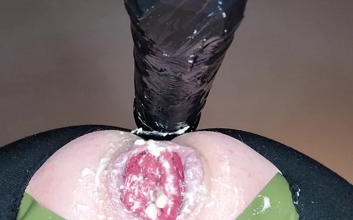 analove3: Machine dildo with green tape 2