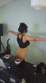 Dj Flashes Her Boobs and Pantyhose