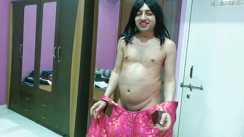 Cute & Nude Crossdresser: Sweet sissy crossdresser femboy Sweet Lollipop trying out a traditional...