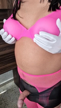 Il piacere in lingerie di nylon vista dall'alto