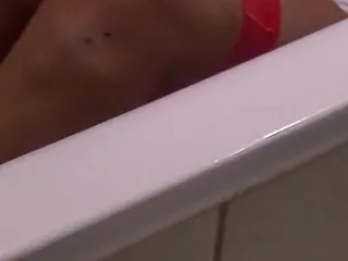 Selfgags classic: Busty Indian Bikini Babe Bound and Gagged in the Bathtub