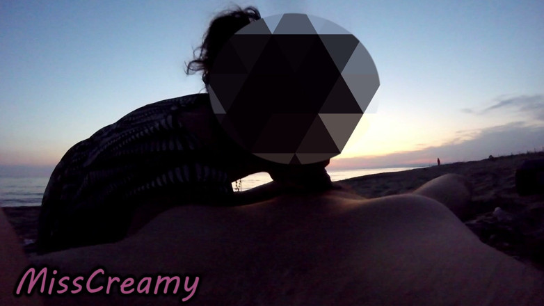 Miss Creamy: Dick Flash French Teacher MILF Risky Beach Blowjob Maspalomas Nude...