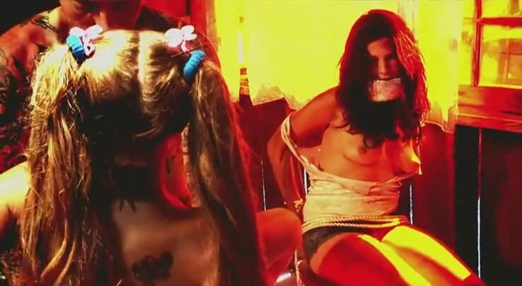 Slutty Teenies: Horny blonde gets fucked while their tied up chick sitting...