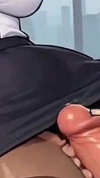 La secrétaire de Waifu, POV - bureau latina aux cheveux colorés, taquinage en gros plan