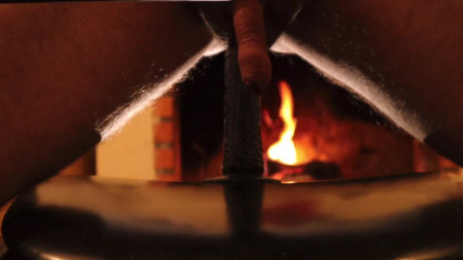 My little secret: Dildo in front of the fireplace