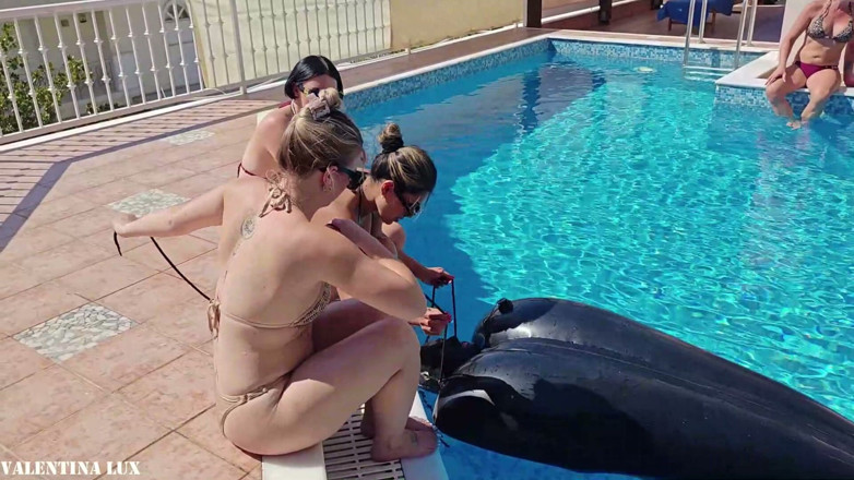 Valentina Lux: Pool Party with Our Rubber Toy