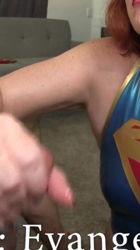 Latex Supergirls Small Cock Handjob