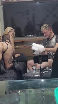 In Tattoo Section Tattoo Artist Can't Resist Hot Blonde