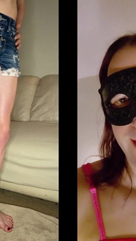 Bust Your Black Nut on Skinny White Khawals Feet Legs Crossdress