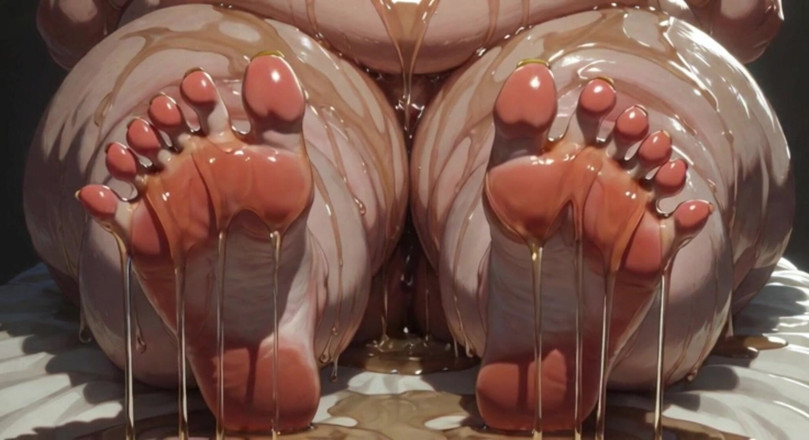 YOUR BEST FANTASY: Obese SSBBW Massaging Her Huge Oiled Feet - Close up Big...