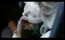 Rocco Siffredi 35mm: Блондинка-красотка осушает большой хуй в машине