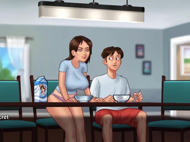 Sexy Big Boobs Girl Striptease & Big Ass Play, Hot Slut Teases Him with BBW Sexy Body - Summertime Saga 06 (Naughty gameplays)