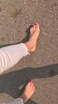 Wetting Jeans on a Bare Foot Hike Together