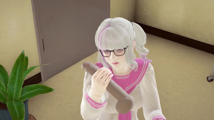 Waifu club 3D: Une étudiante branle une prof de bite à la bibliothèque