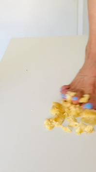 Banana Crush and Absolute Worship of My Feet, the Mixture of Sweaty Feet and the Taste of Fruit