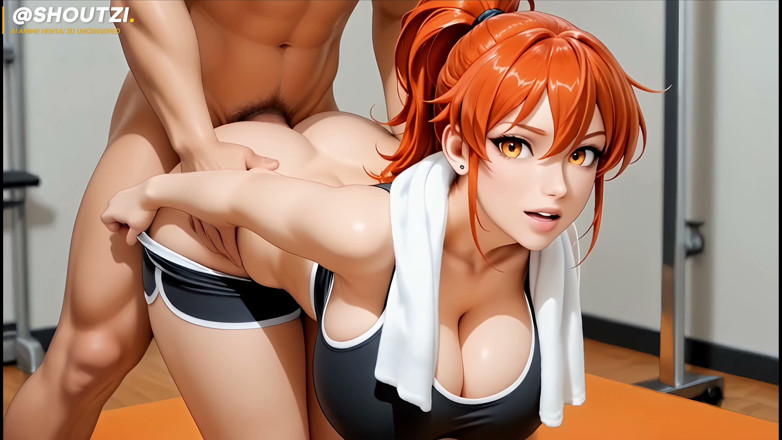 Shoutzi Anime Hentai3D Uncensored: Rina si jalang gim berpeluh Harem Nelson mencangkung, rak doggy...