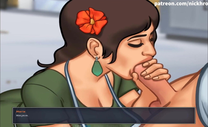 Cartoon Universal: Summertime saga deel 126 - Kerel krijgt verrassende pijpbeurt van milf