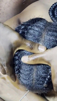 Hair Fetish for Ebony Teen Receiving Cum