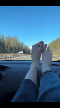 Feet on the dashboard