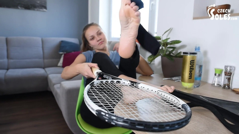 Czech Soles - foot fetish content: Relaxing her sweaty feet after a tennis match