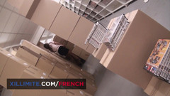 French girls at work: Трио в архивной комнате