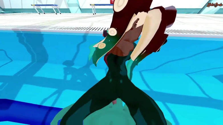 Hentai Smash: POV fucking Marina Ida in a pool, cowgirl creampie - Splatoon...