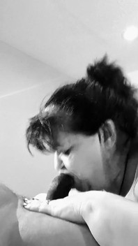 Sucking the Black off Stepdaddy's Dick