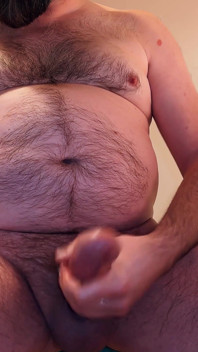 Hairy Bear Jerking off Big Dick