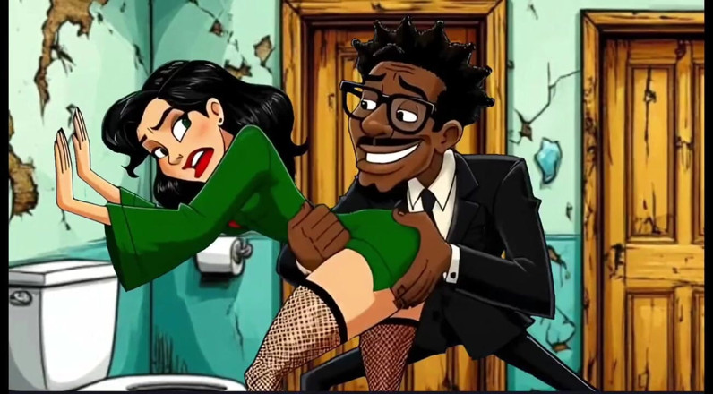 Octopussy Lovers Club: Slut Wife Fucked in Dirty Public Toilet. Cartoon