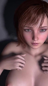 Linda pequeña chica con grandes tetas teniendo sexo | 3D porno en primer plano