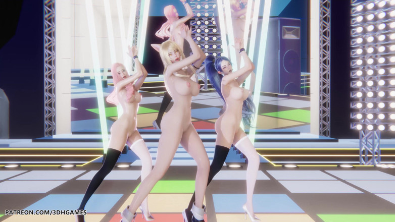 3D-Hentai Games: Red Velvet - Russian Roulette Ahri Evelynn Akali Sexy Striptease League...
