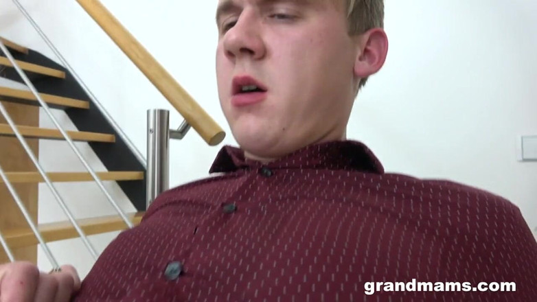 Grandmams: Bossy grandma spanks young boy and fucks him with strapon