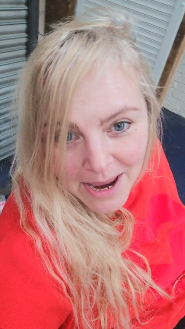 Kitty Queen: Kiity Queen Teasing and Showing off in the Warehouse. Blond...