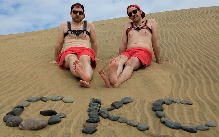 GayKinkCouple: Couple excité, excursion d’une journée dans les dunes