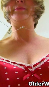 English MILF April Fingers Her Tiny Pussy Hole
